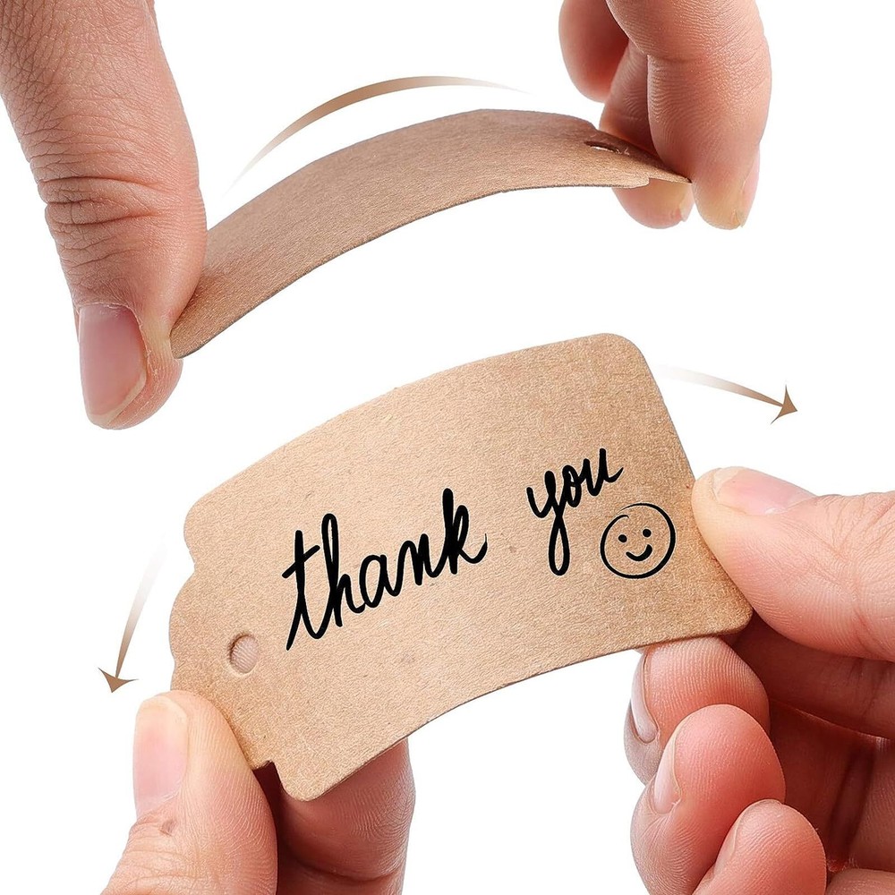 150PCS Paper Gift Tags with Strings Brown Blank Tags Hanging Labels