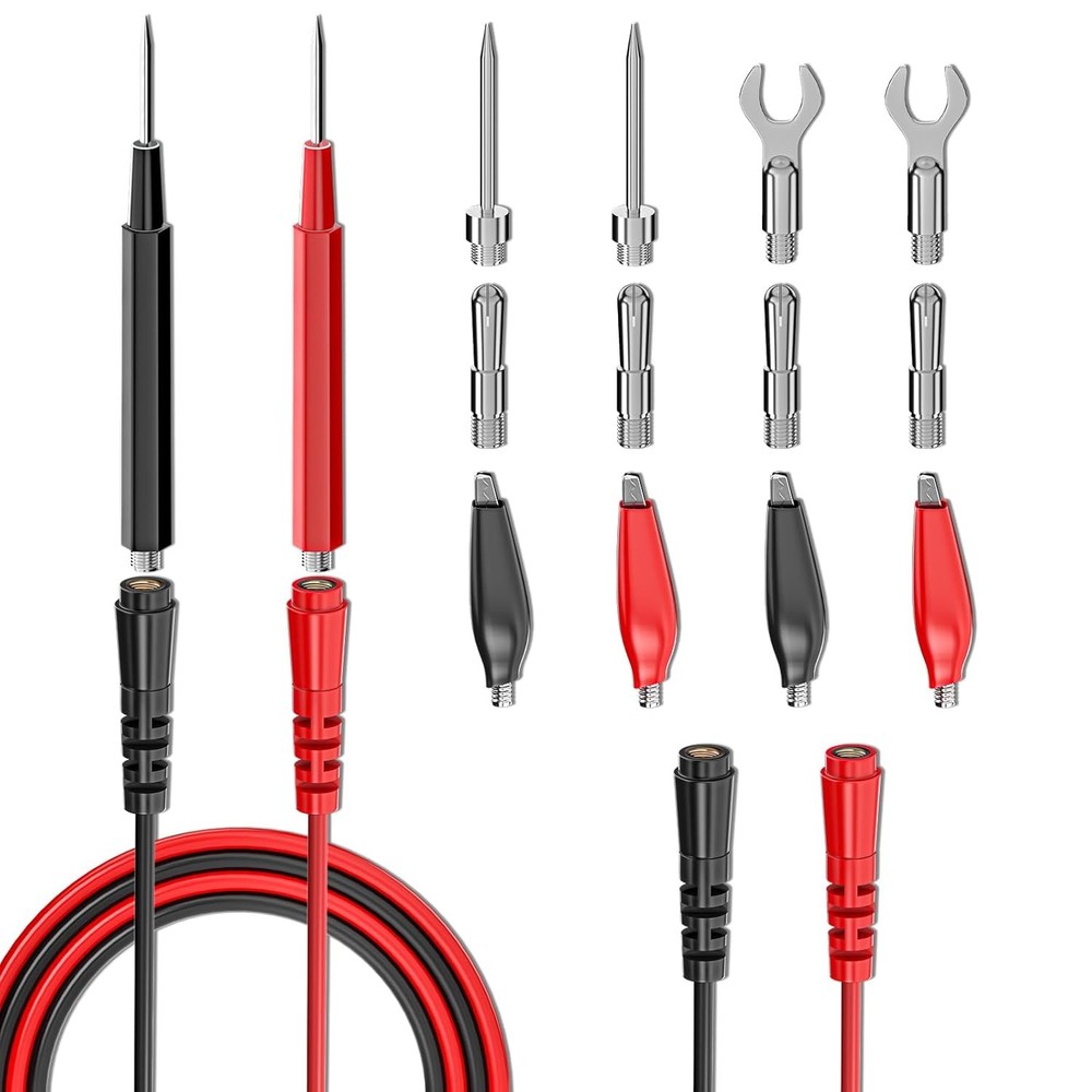 Goupchn 16PCS Multimeter Test Leads Kit Replacement Red, silver, Black