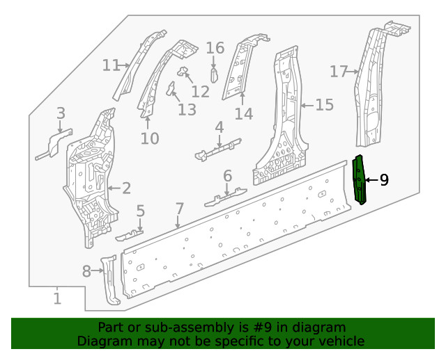 Genuine GM Rocker Panel Reinforcement 85110129