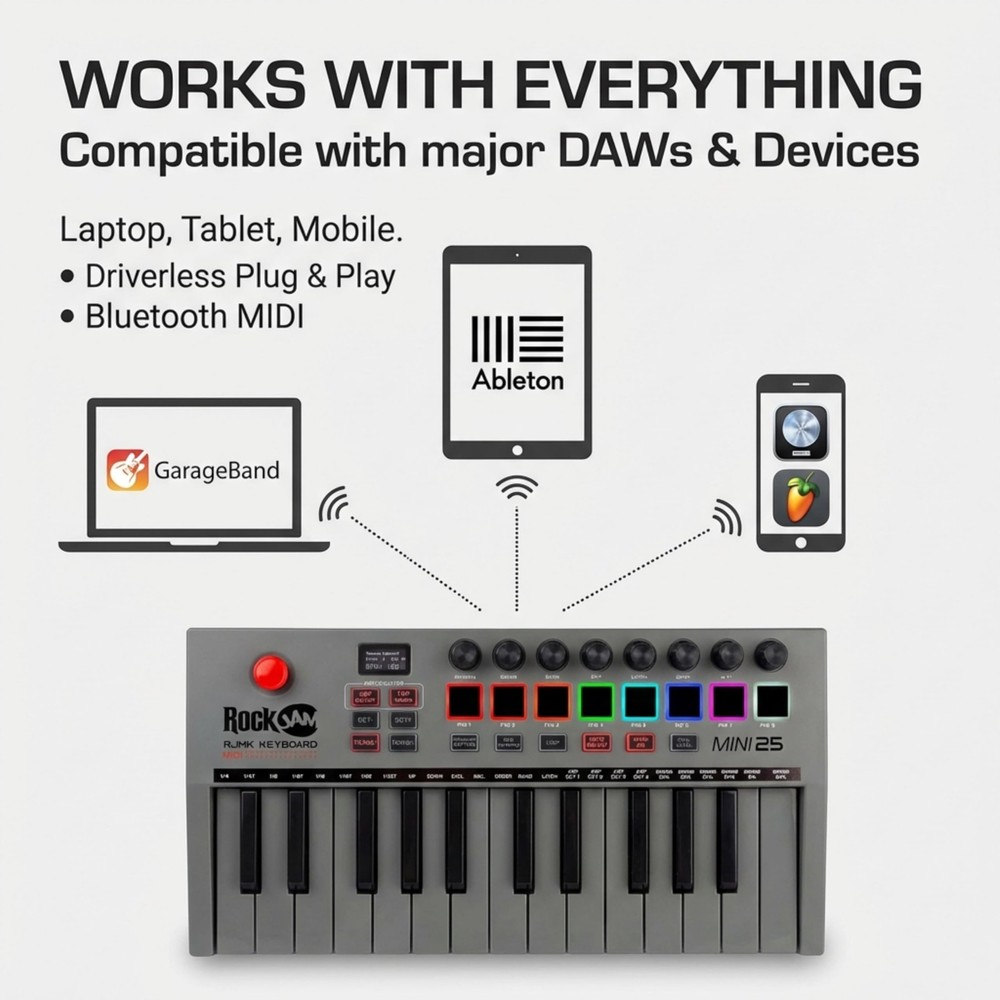 25 Key Bluetooth Midi Keyboard