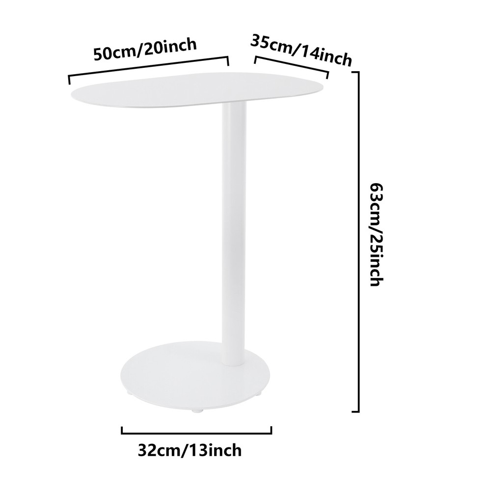 C-shaped Side Table, Iron End Table, Couch Side Table, Bedside Table 20*14-inch