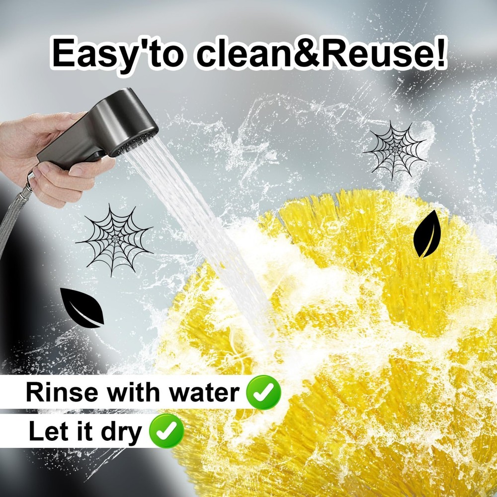 Cobweb Duster with Extension Pole，6-Feet Handle Aluminum Telescoping Pole