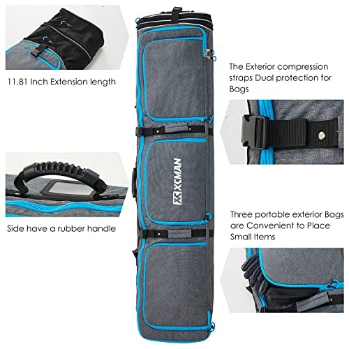 Roller Snowboard Bag with Wheels Adjustable Length… Grey