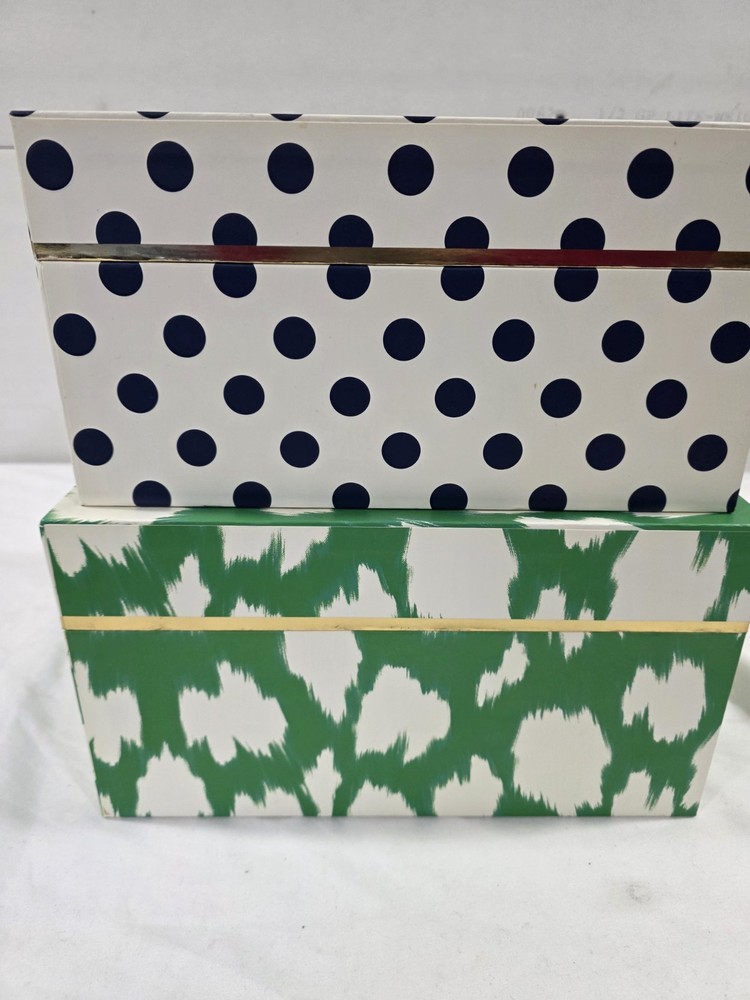 Kate Spade Nesting Boxes Poke A Dot And Green/white- Size Small And Medium