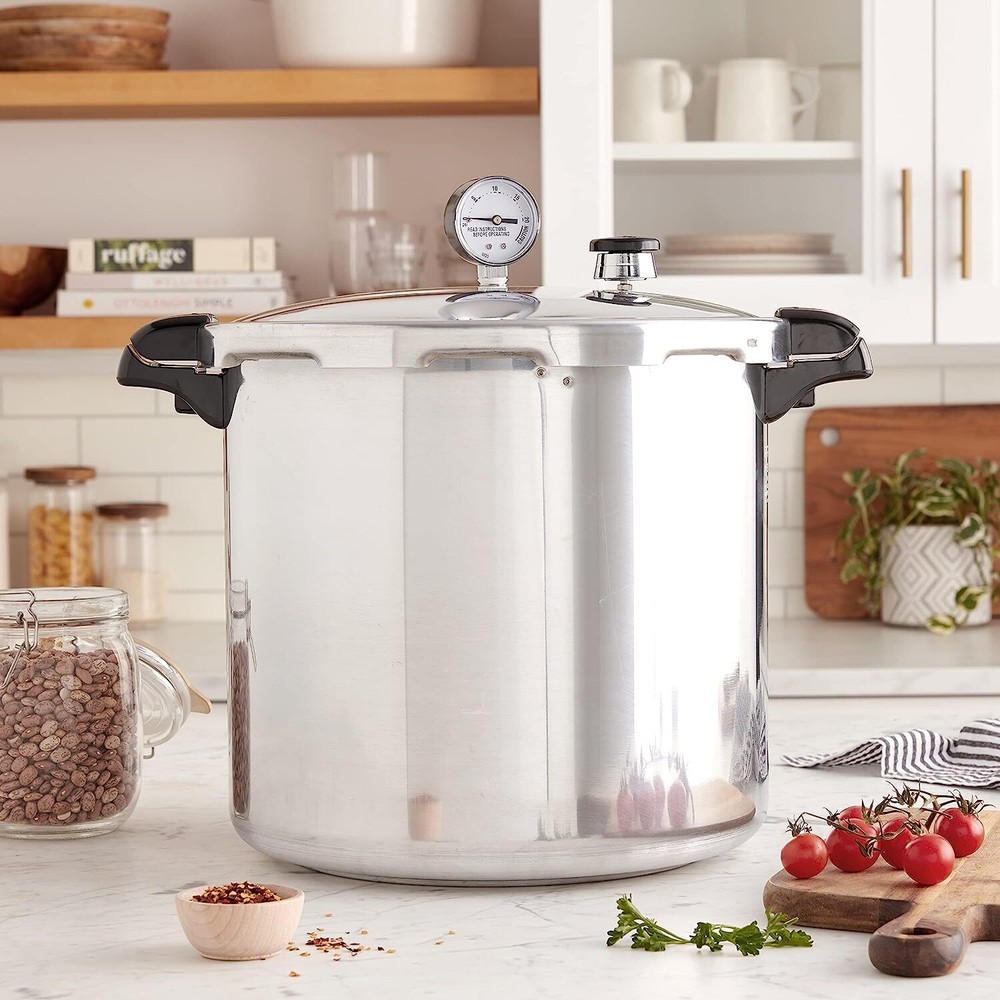23-Quart Induction Compatible Pressure Canner, Silver, Aluminum