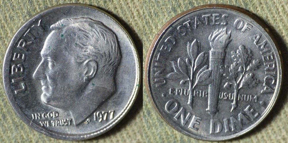 Error : 1977 Dime , Broadstruck IREC1508