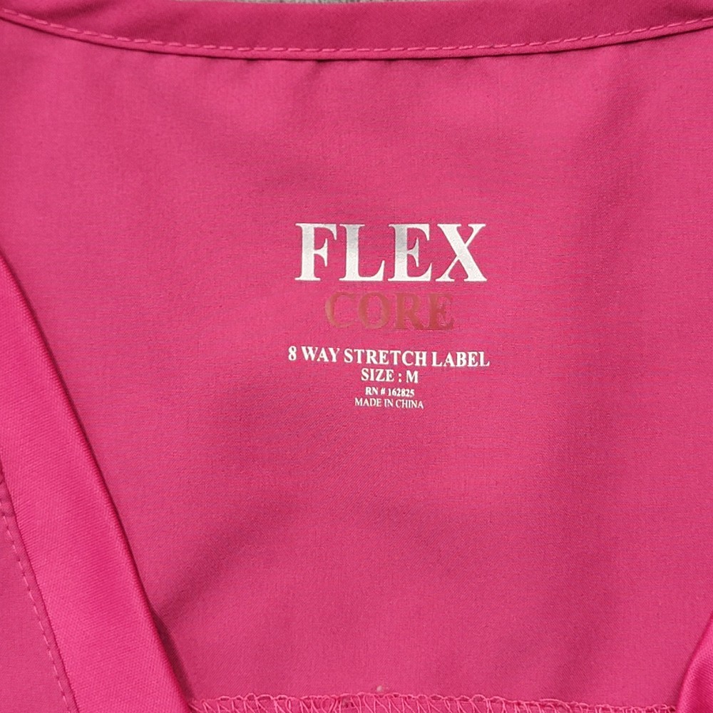 Flex Core Pink Scrub Uniform Top Size M Shortsleeve