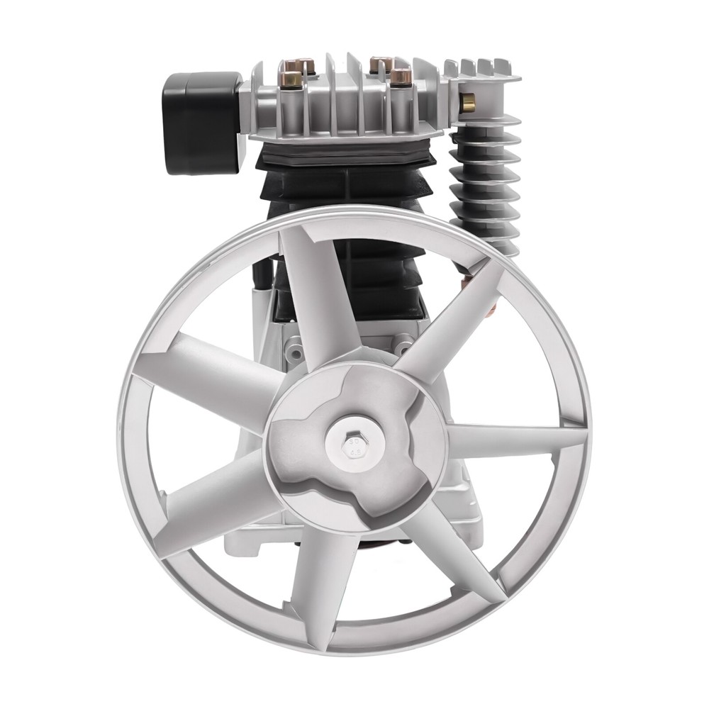 3HP Air Compressor Pump Head Silver 2 Cylinders Piston Air Compressor Pump Head