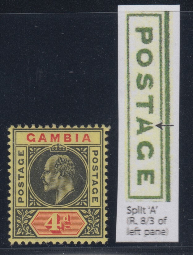 Gambia, SG 76a, MLH "Dented Frame" variety