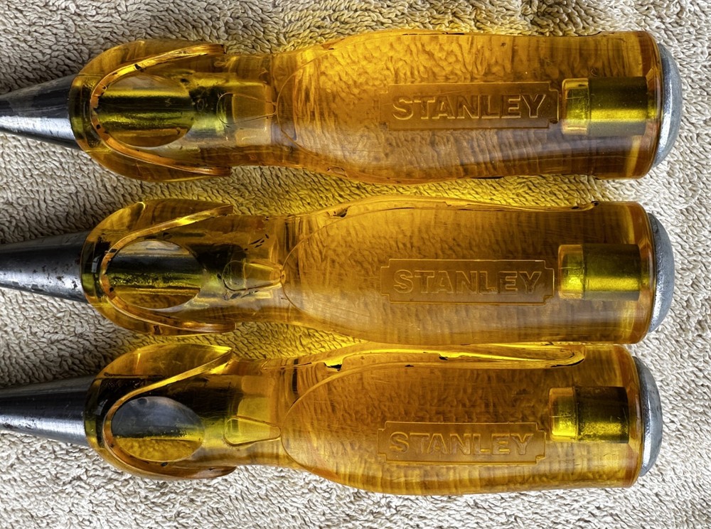 VINTAGE STANLEY 3 PC CHISEL SET AS PICTURED