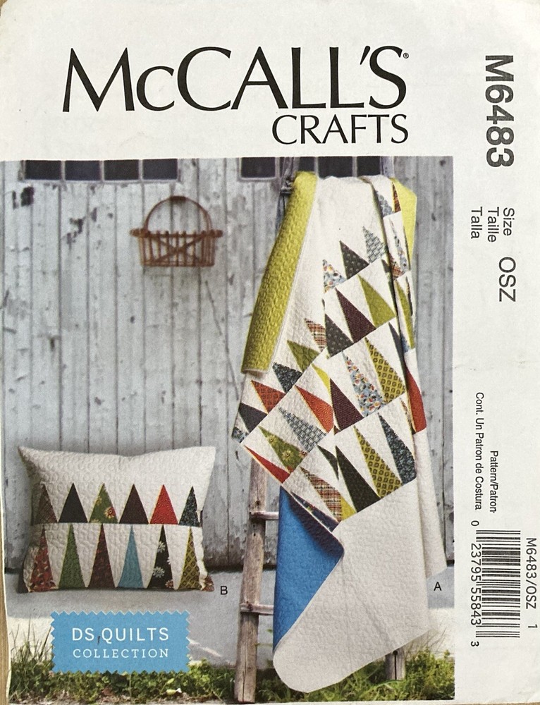 McCalls Crafts M6483 Sham and Quilt Pattern One Size Uncut