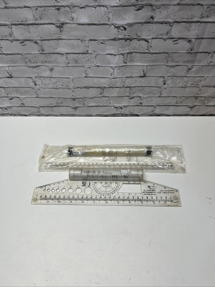 Set of 2 Multi-Purpose Parallel Rolling Ruler 12 Inch Drawing Design Ruler