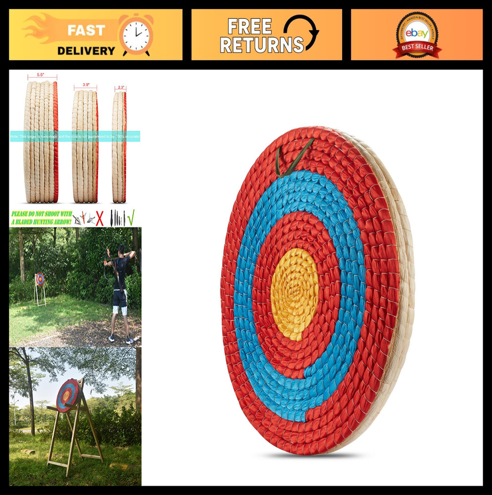 Handmade Straw Archery Target - Durable Arrow Target for Recurve, Longbow & Comp