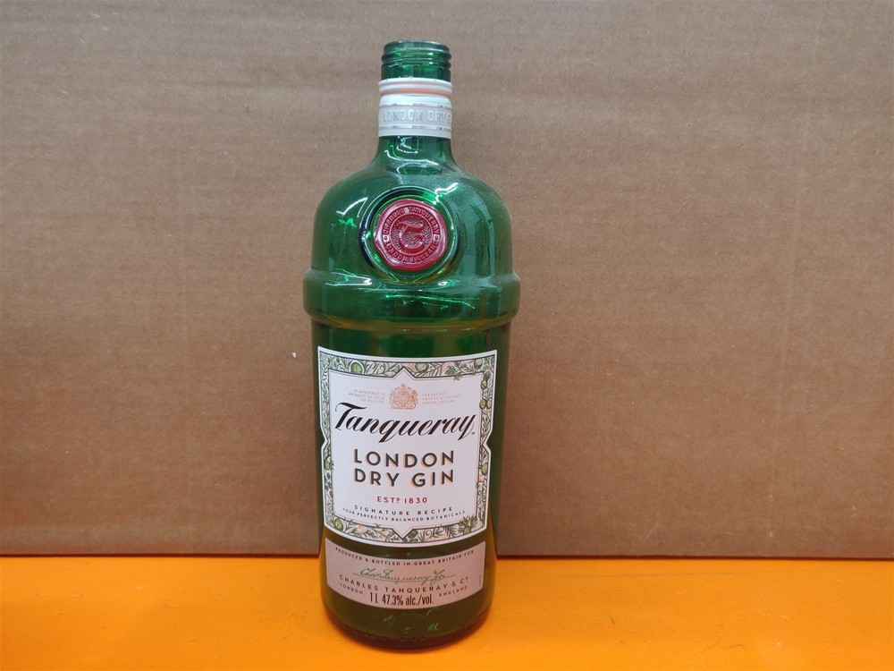 ⭐️⭐️⭐️⭐️⭐️ EMPTY 1L Tanqueray Gin Green Glass Bottle for Upcycle Crafts/Décor