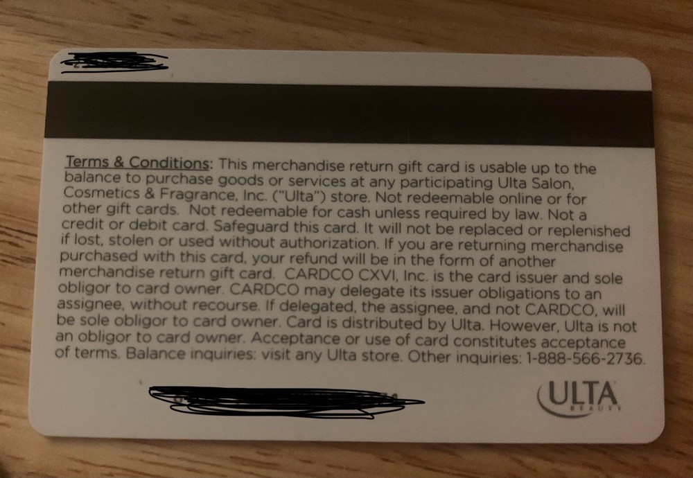Ulta merchandise credit $57