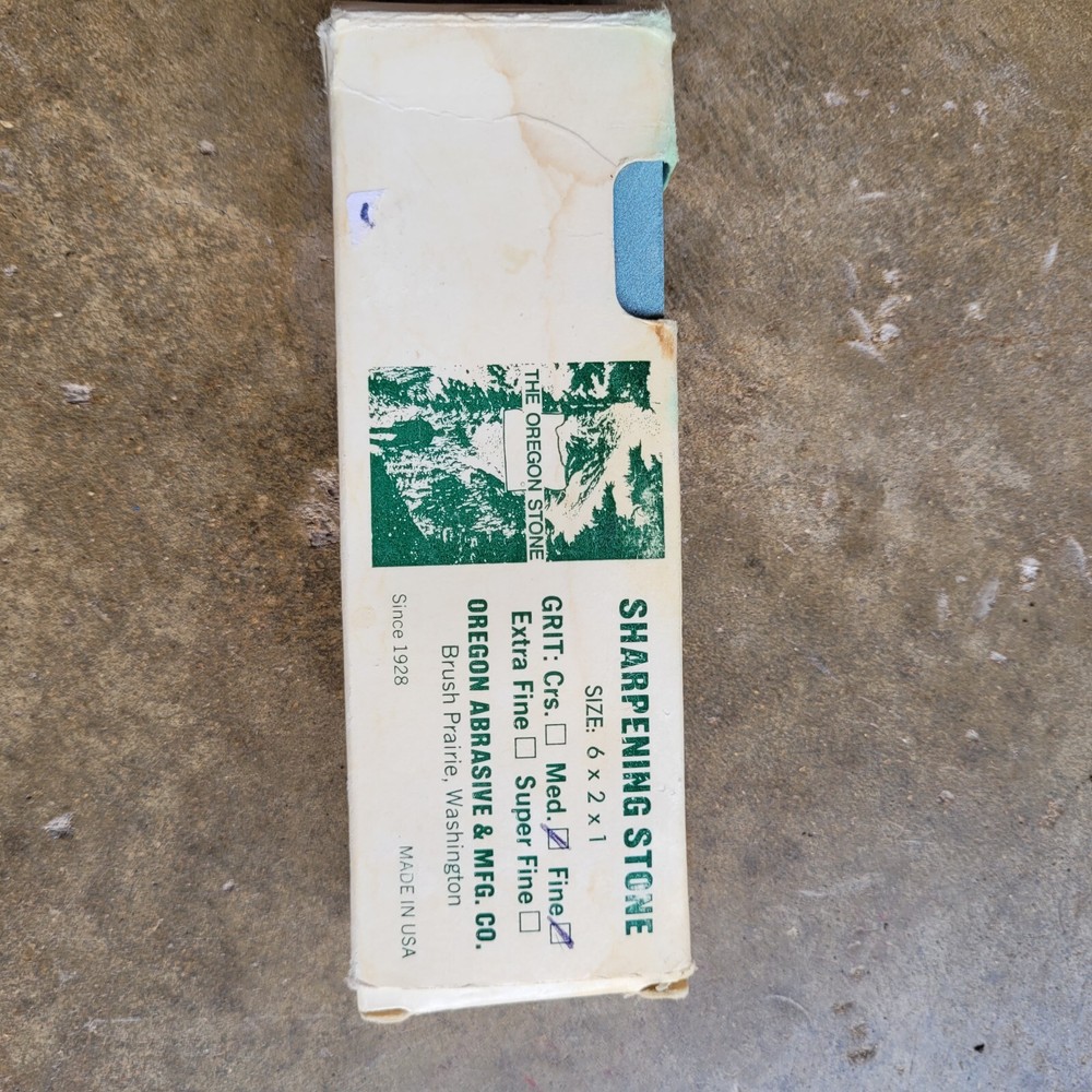The Oregon Stone Sharpening Stone with Box and Instructions