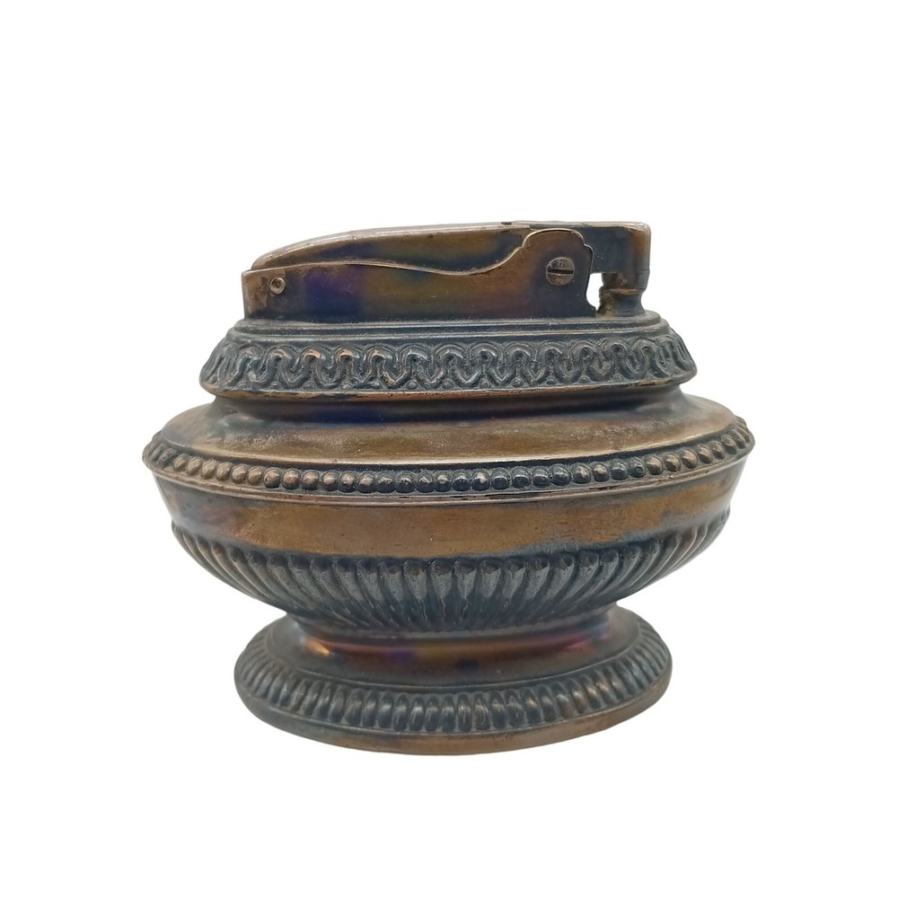 Vintage Ronson Queen Anne Table Lighter, Silver Plate Ornate