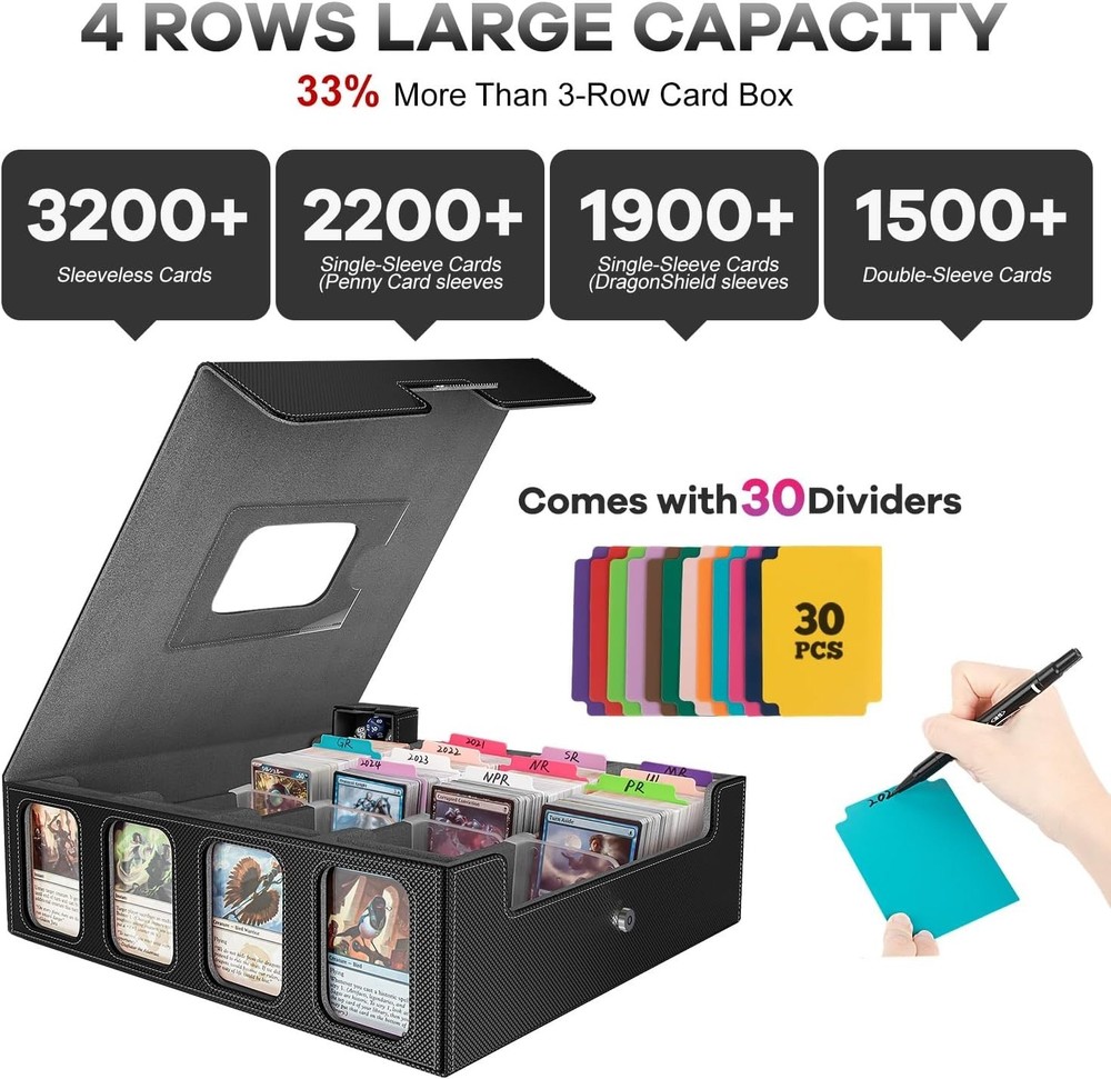 3200+ Trading Card Storage Box with Commander Display
