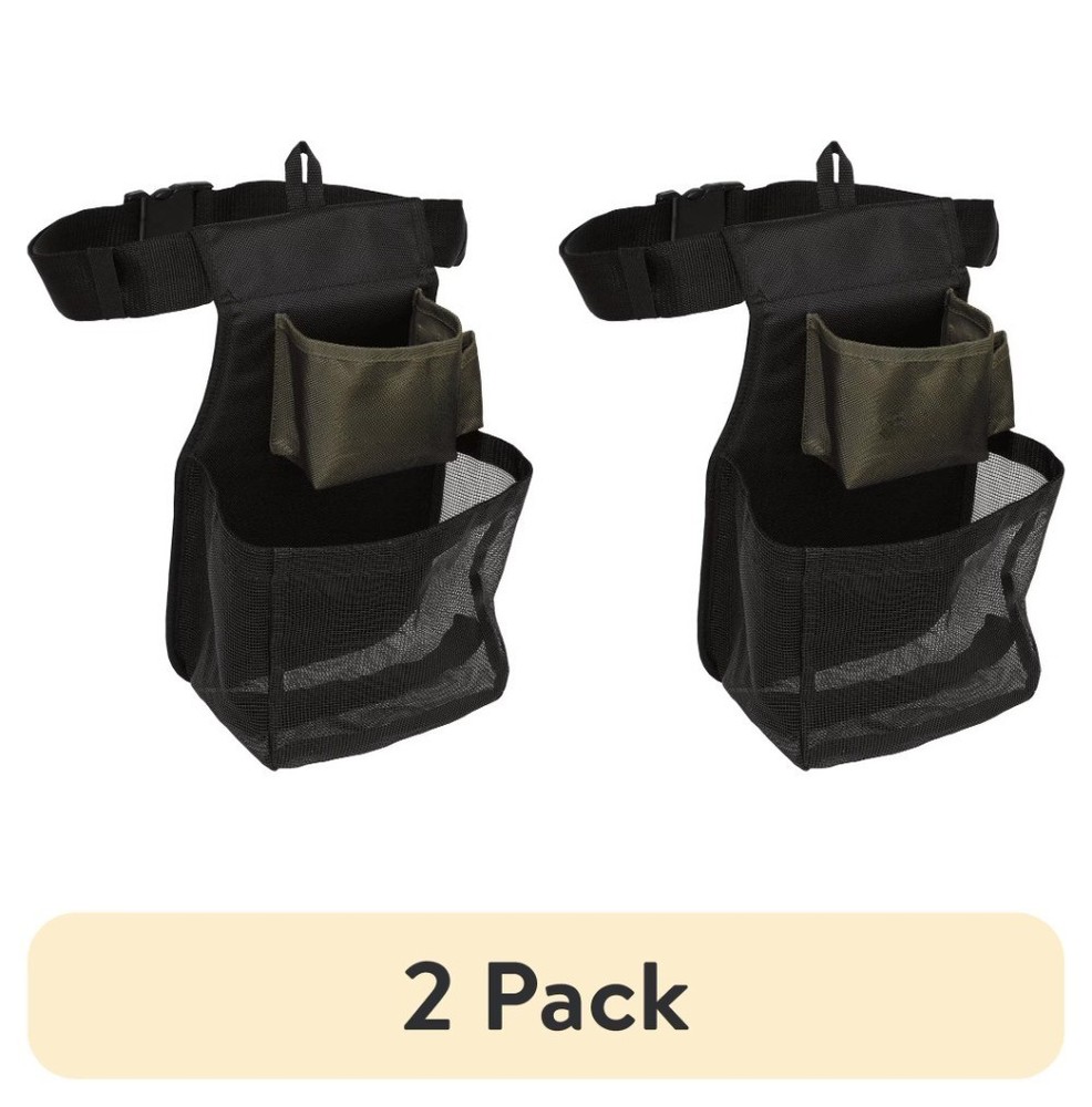 (2 pack) Large Trap Shooting Shell Pouch Ammo Pouch, Black Green, 1 Poly