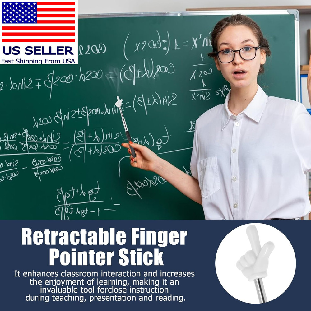 2 Pack Telescoping Teachers Pointer - Versatile Retractable Hand Pointers for Te