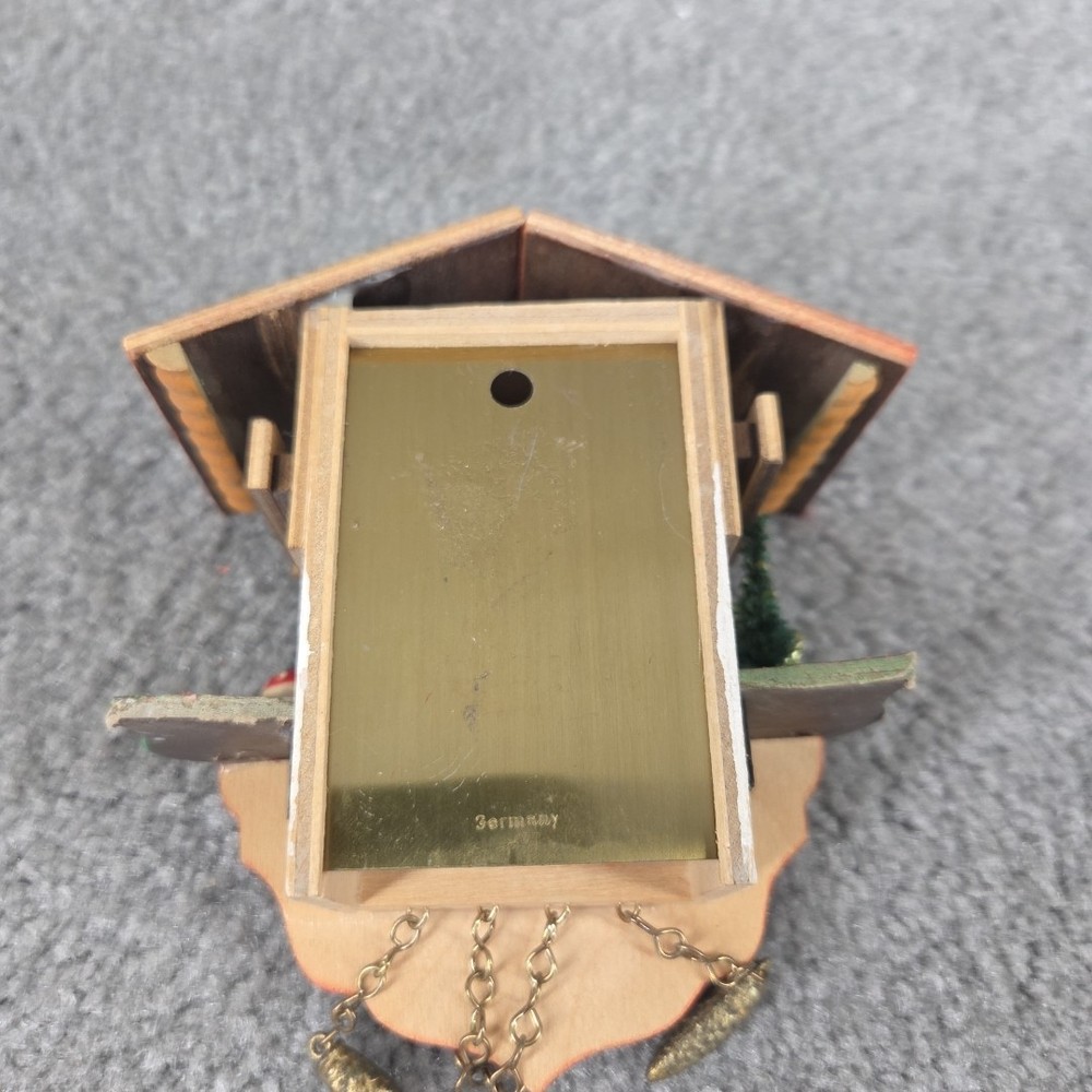 German Miniature Wind Up Cuckoo Clock Tested No Key Mini 5"