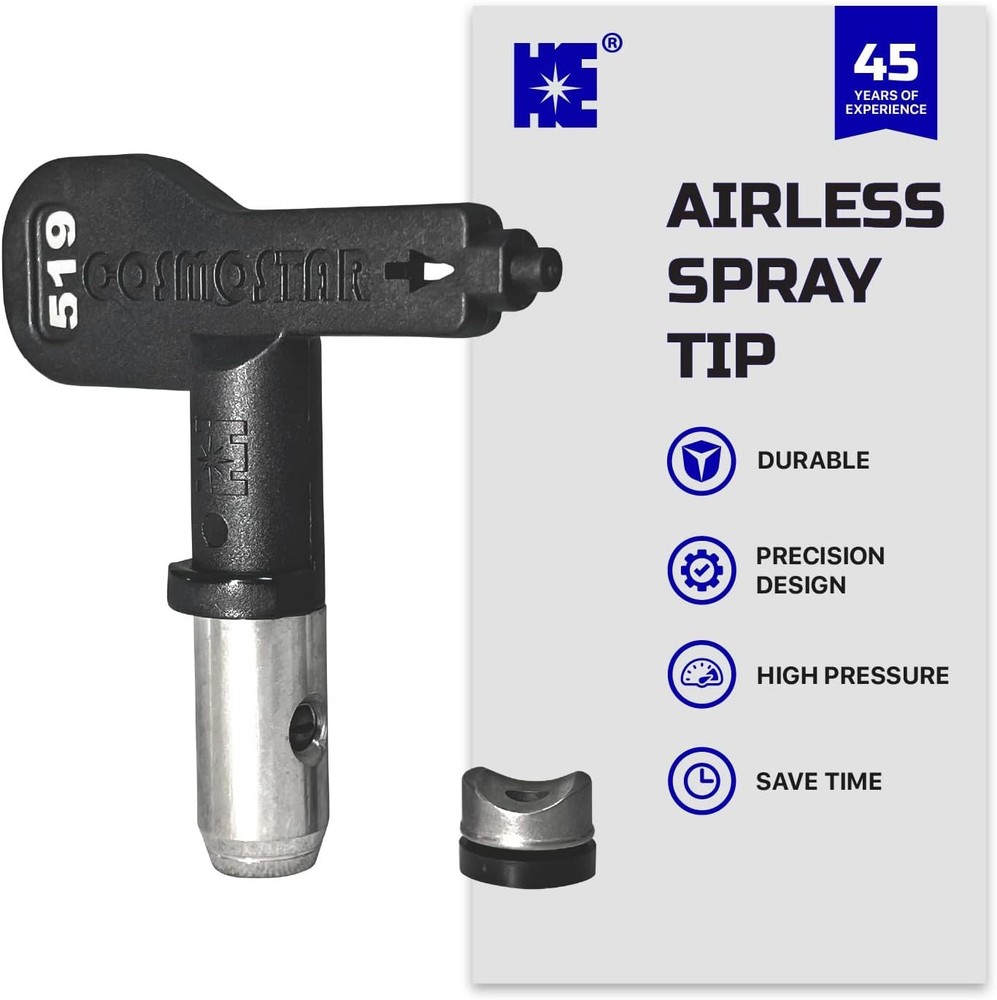 Cosmostar 521 Airless Paint Spray Tip Nozzle – Reversible, Easy 521, Black