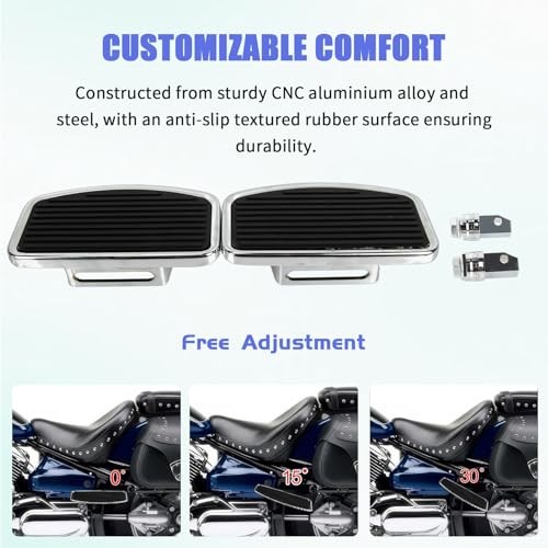 2PCS Motorcycle Floorboards Adjustable Rear Passenger Foot Stripe Pattern