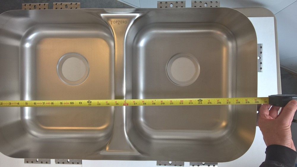 Top Zero Undermount Double Basin Sink Seamless Stainless 30" Venice TZ L360.55