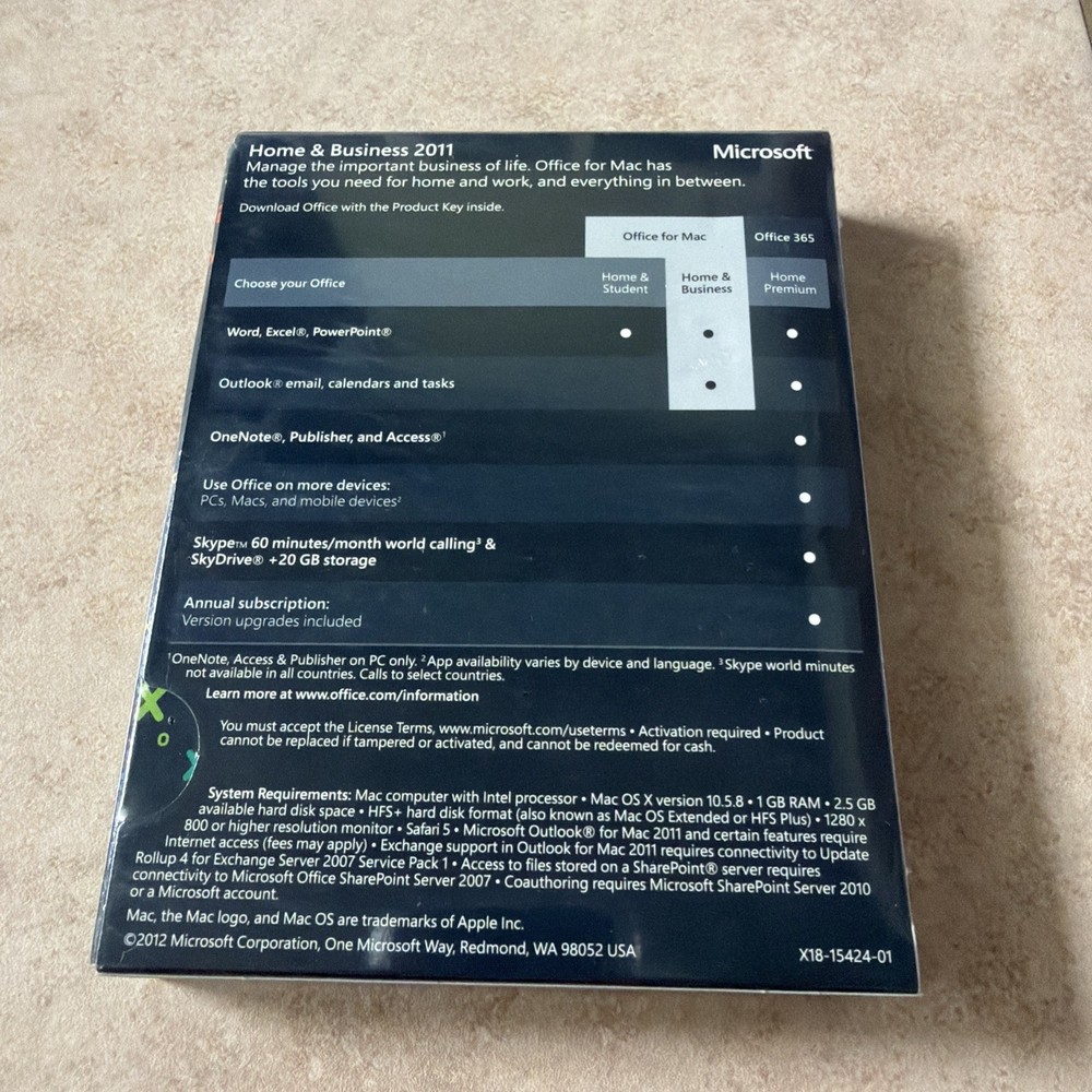 Microsoft Home and Business 2011 (License Only) (1 Computer/s) - Full Version...