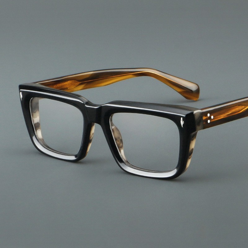 Hand made Thick Acetate Eyeglass frames Retro Glasses Full Rim Square Spectacles