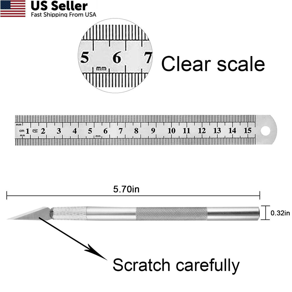 90PCS Knife Blades Precision Craft Set, for DIY Artwork, Silver