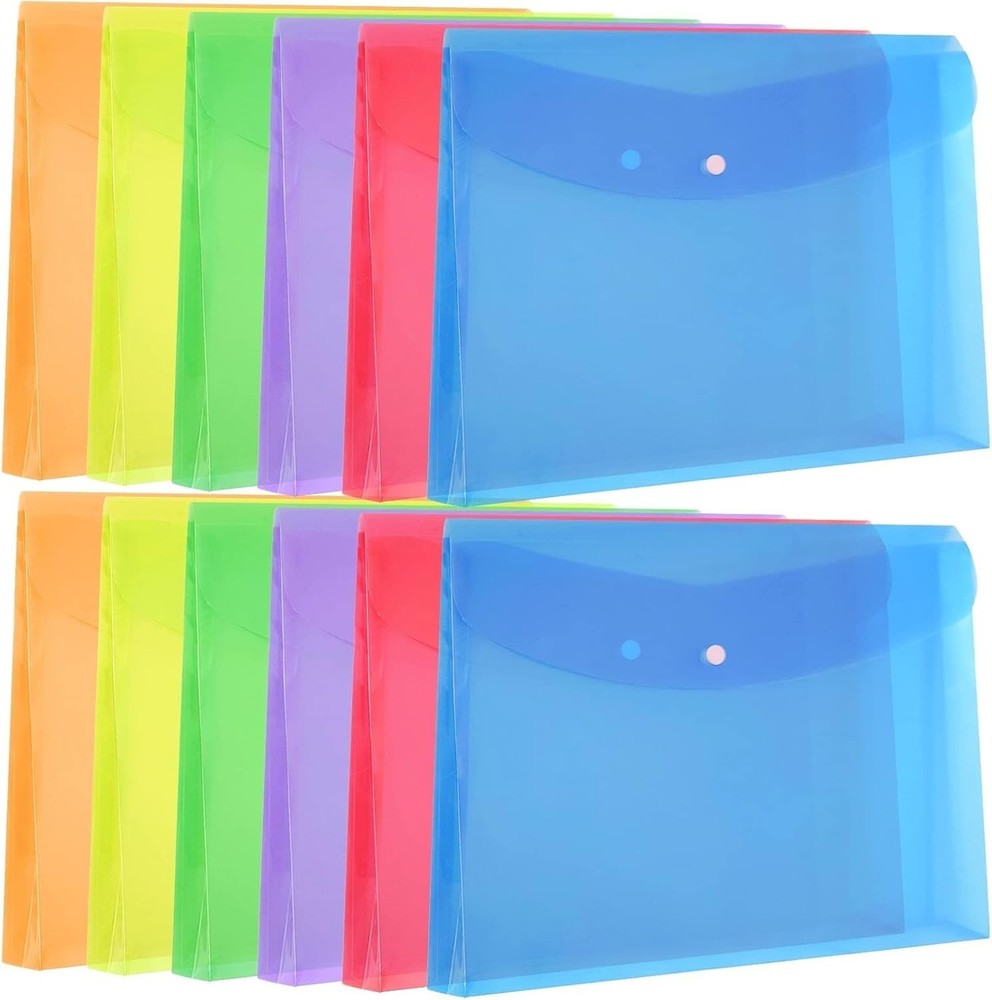 Plastic Legal Size Envelopes with Snap Closure Expandable Organizer Assorted ...