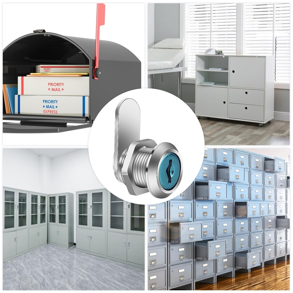 2 PCS Mailbox Locks, Lock 16 mm, Comes with 4 Different Silver