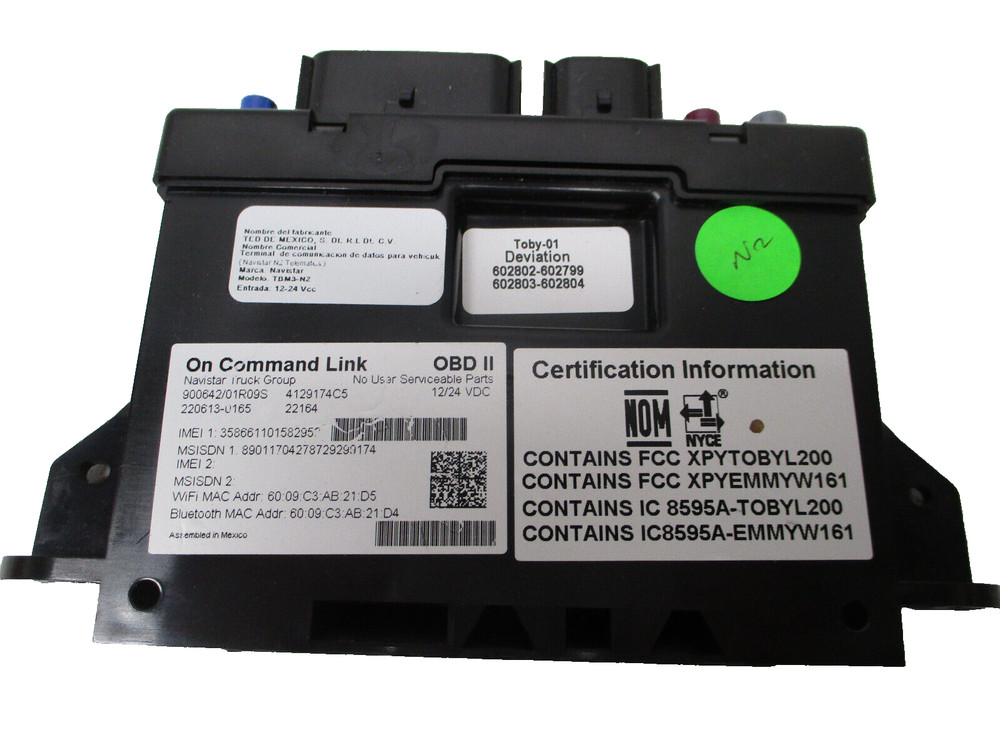 4129174C5 INTERNATIONAL N2 TELEMATICS MODULE ON COMMAND LINK OBD II