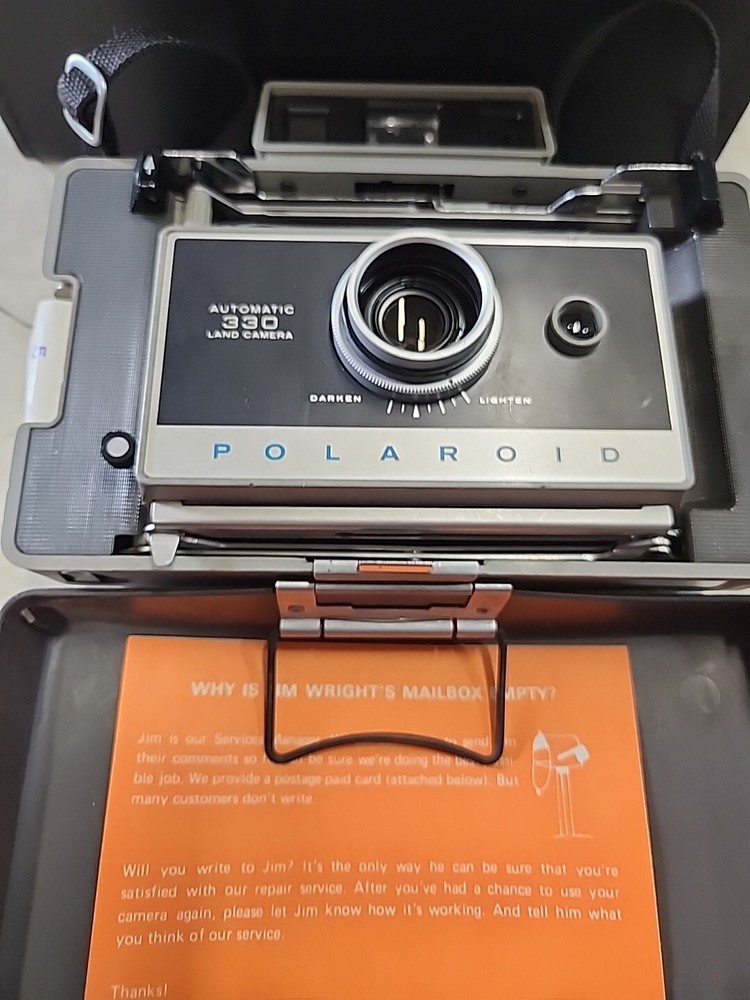 Polaroid 330 Land Camera Flash, Bulbs, And Leather Case! UnTested