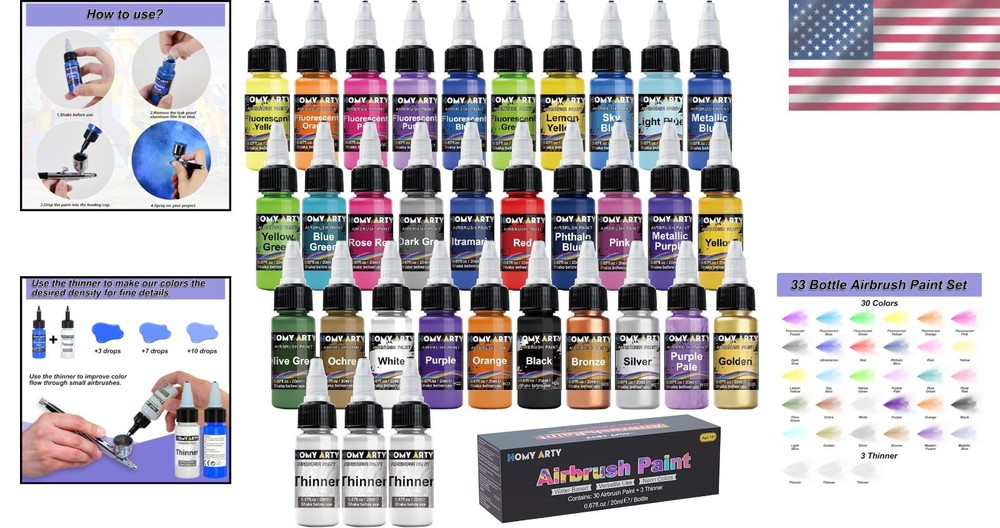 Versatile Airbrush Paints for Various Surfaces