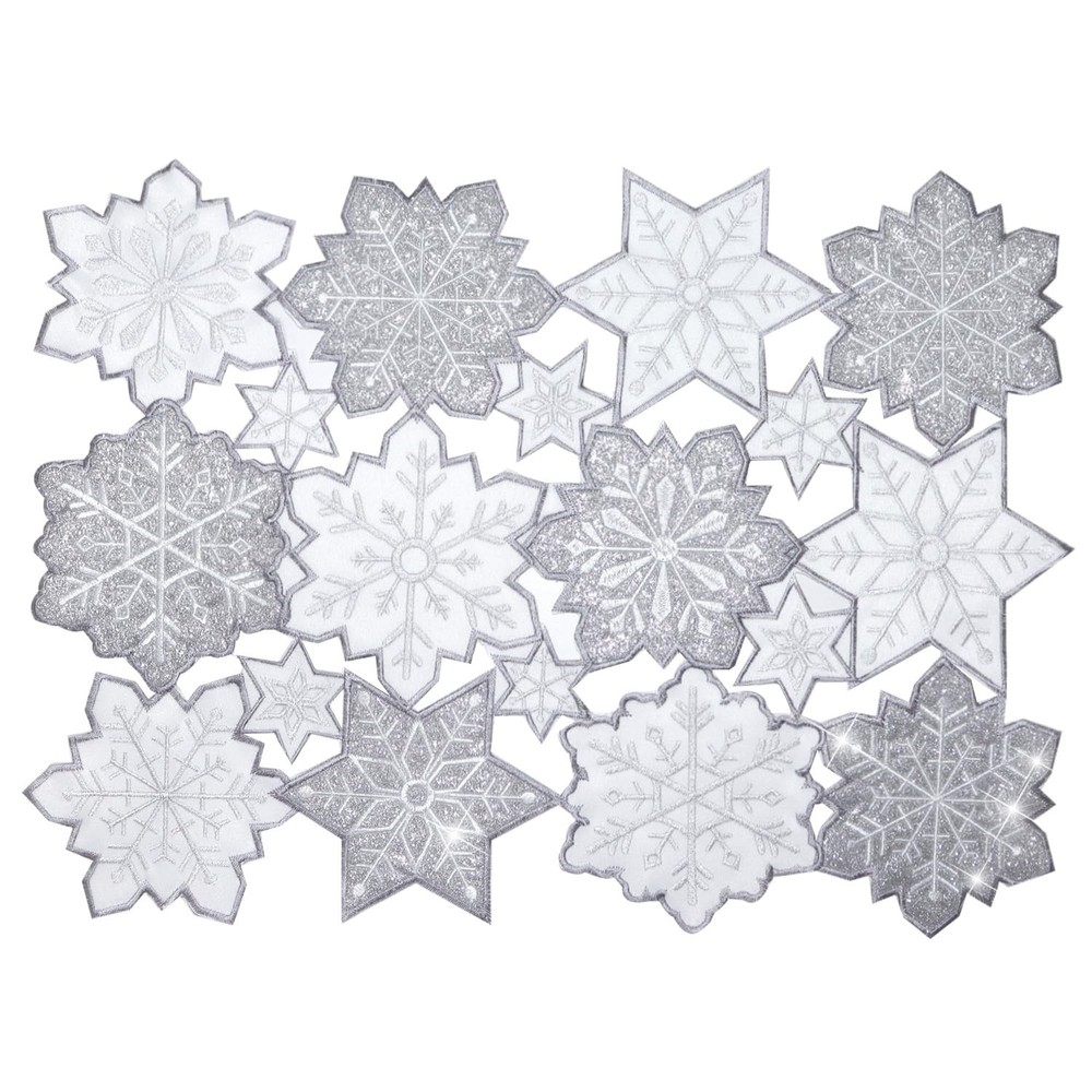 Snowflake Table Runner Christmas Runners Silver Embroidered Decorations White Sn