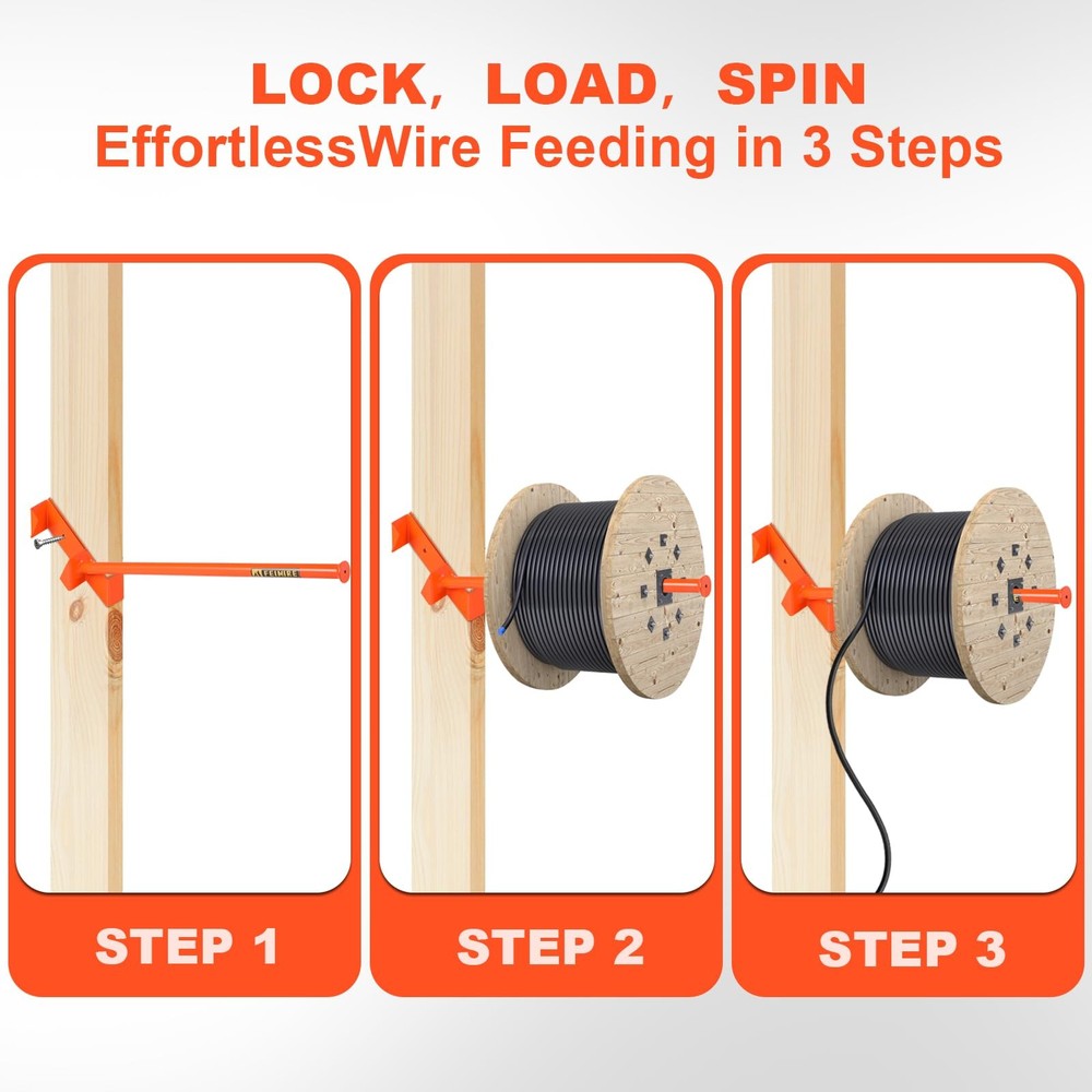 Spool Tools Stud Winder Wire Dispenser for Fast Load Dispensing of Wire Reels...