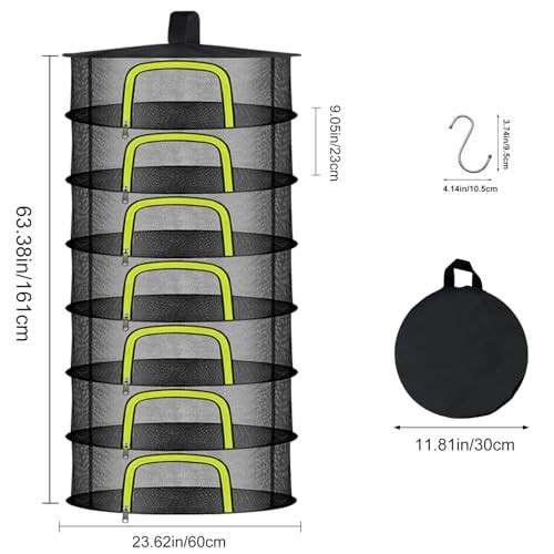7 Layer Herb Drying Rack, Herb Drying Rack Hanging Mesh, Foldable Bud Drying