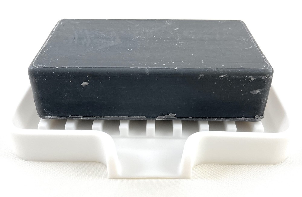 Silicone Soap Dish Tray and Sponge Holder with Drain Chute, Rectangular, Kitc...