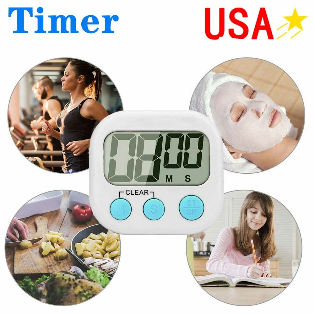 LCD Digital Large Kitchen Cooking Timer Count-Down Up Clock Alarm Magnetic