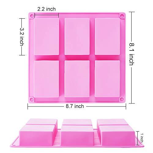 3 Pack Rectangular Silicone Soap Mold Tray Cake Cookie Making Molds, 6 Cavities