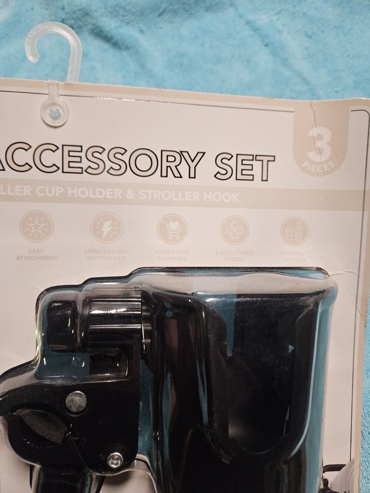 Travel Stroller Accessory 3 Piece Set Fan Stroller Cup, Stroller Hook