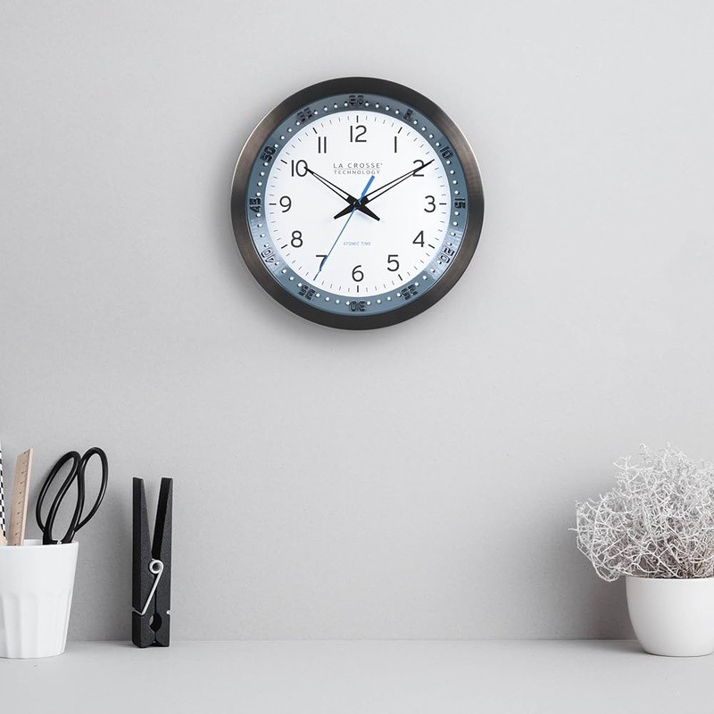 Automatic Atomic Wall Clock Accurate Time Multi Time Zone Easy Setup Indoor New