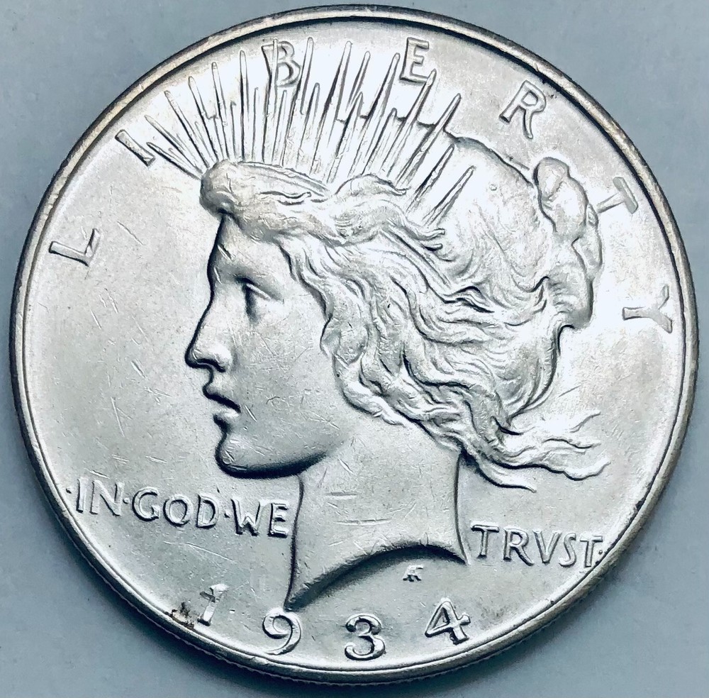 1934-D Peace Silver Dollar AU Details