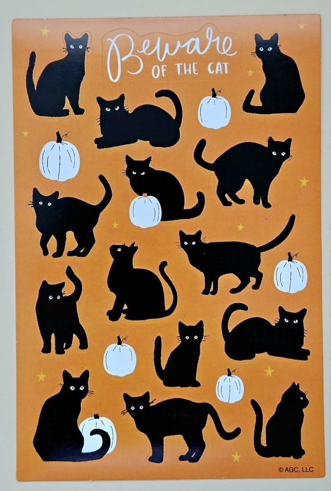 Halloween Sticker sheet. Cats.