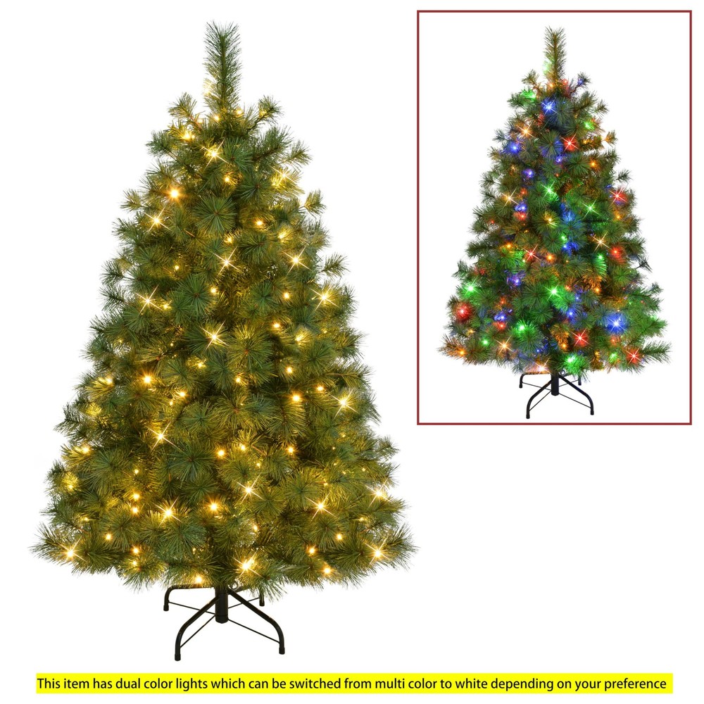 4.5' Pre-Lit Artificial Colorado Pine Christmas Tree with 150 Dual Function L...