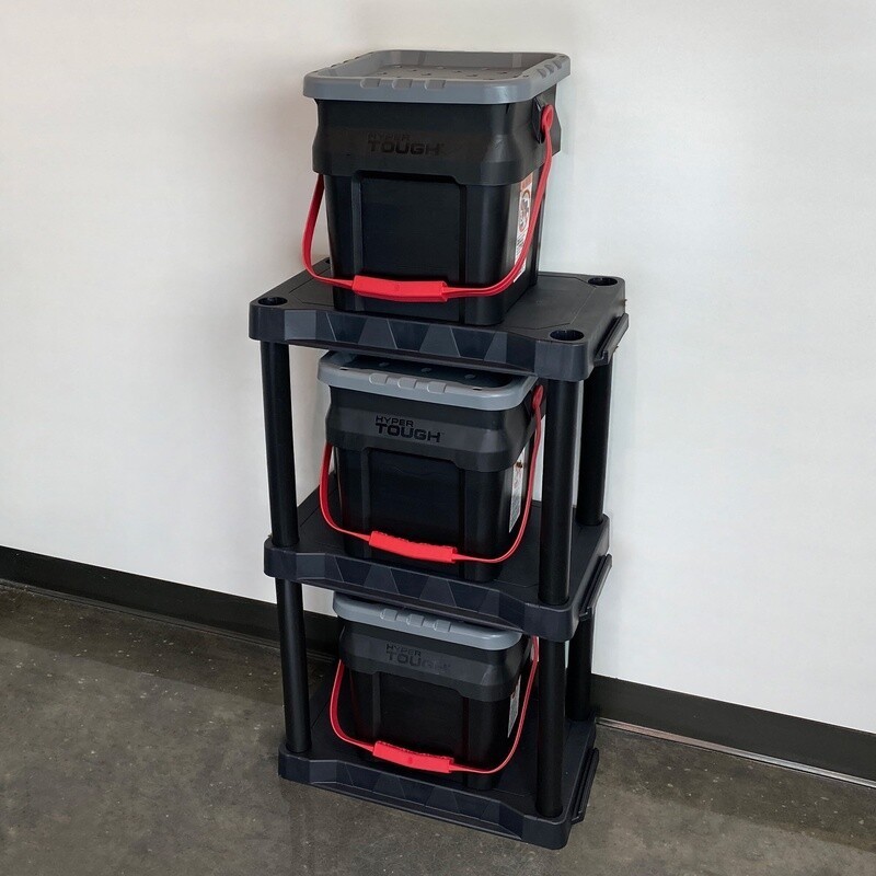 Durable 3 Tier Plastic Shelving Unit Easy Assembly Heavy Duty Storage Solution