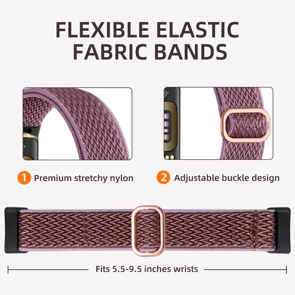 Wristbands 6 Pack Adjustable Elastic Replacement Strap for Fitbit Charge 5/6