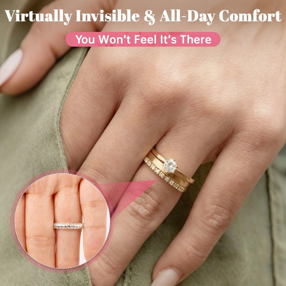 Ring Sizer Adjuster for Loose Rings – 12 Pack Invisible Guards, clear